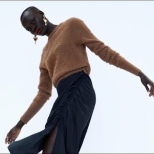 Zara Teddy Bear Brown Fuzzy Sweater